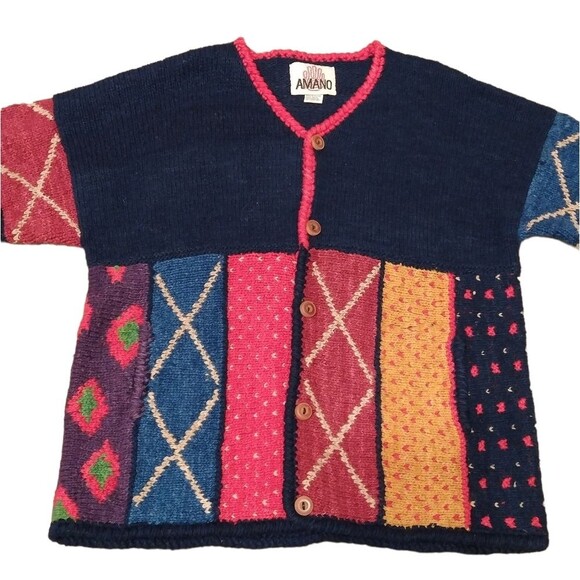 Vintage 80's Amano 100% Wool Sweater - Picture 1 of 10